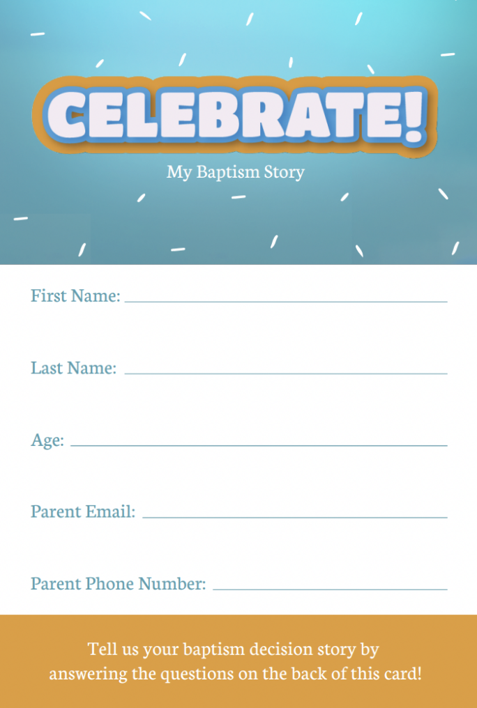 SCK Baptism Story Card